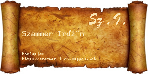 Szammer Irén névjegykártya